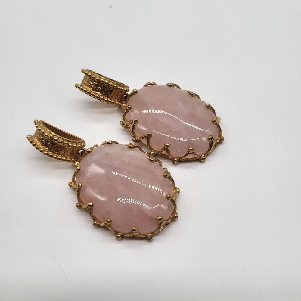 Christie Nicolaides LOLA Earrings Pink Quartz Gold Plated Casa Biscaya Australia - Picture 7 of 11